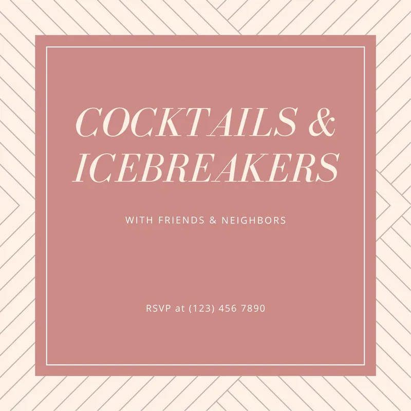 Cocktails and Icebreakers Party invitation