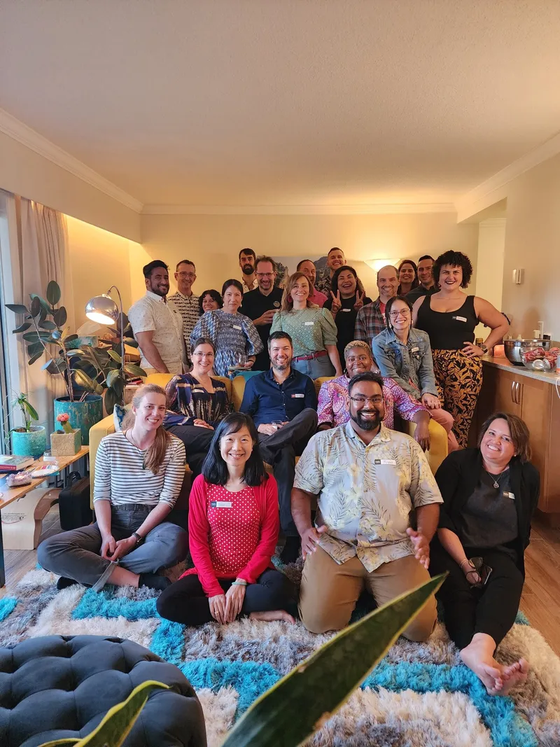 group photo of people with name tags