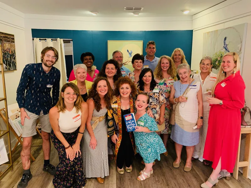 group photo of people with name tags