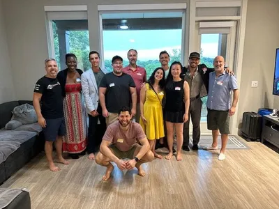 group photo of people with name tags