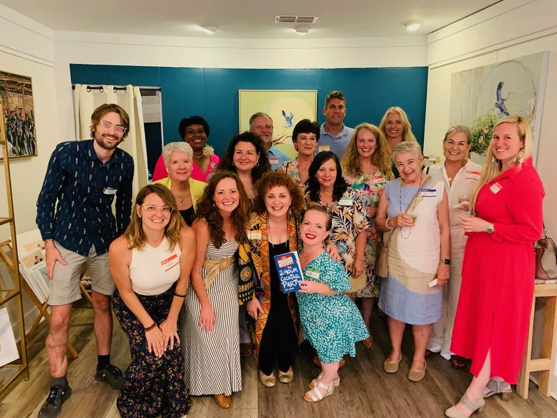 group photo of people with name tags
