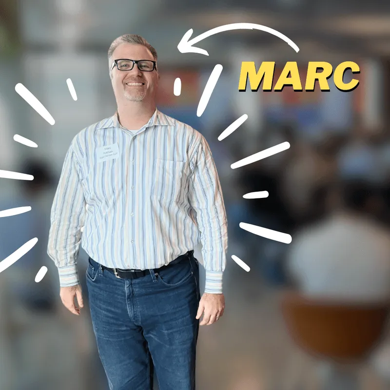 photo of marc with text marc