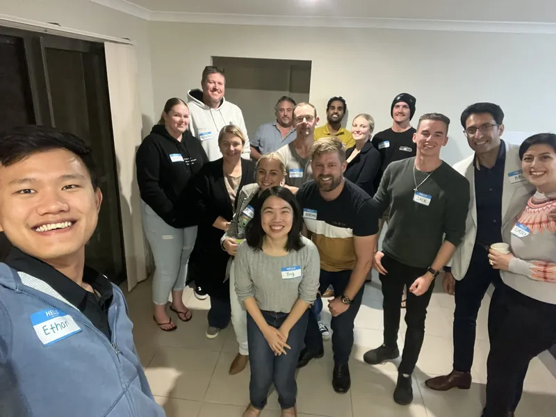 group photo of people with name tags
