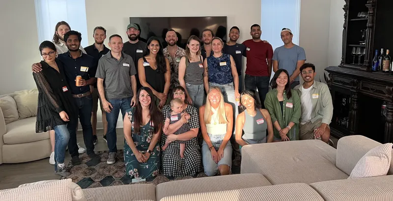 group photo of people with name tags