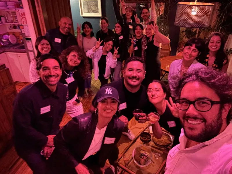group photo of people with name tags