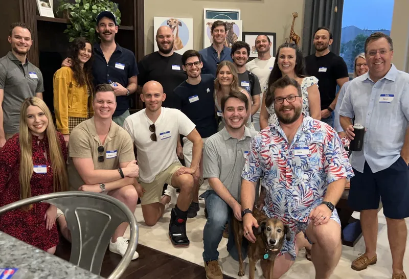 group photo of people with name tags
