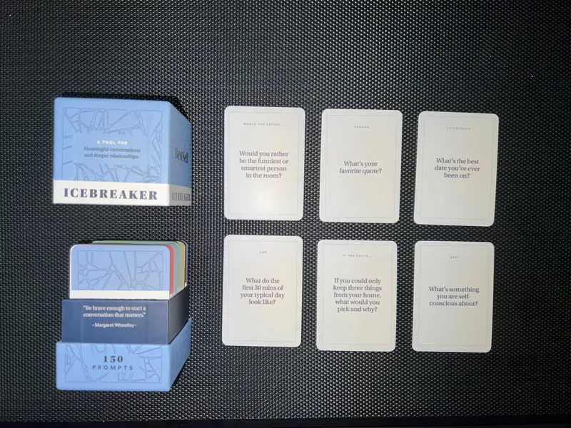 BestSelf icebreaker card deck with sample conversation starter questions