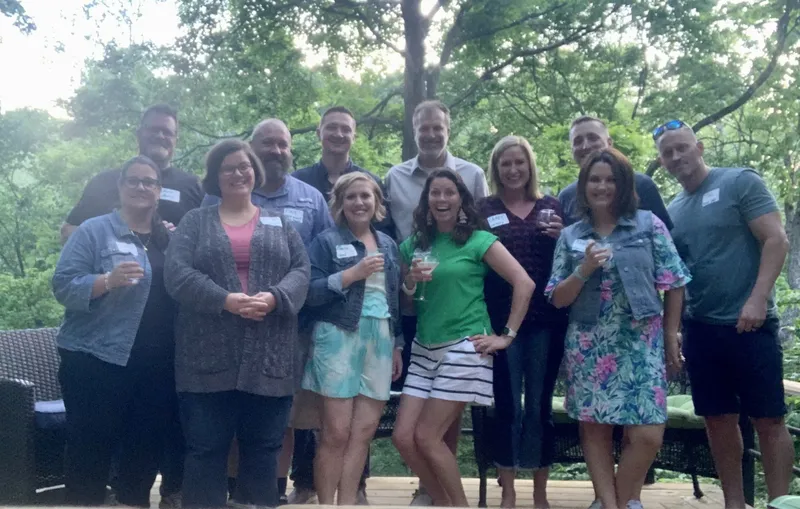 group photo of people with name tags